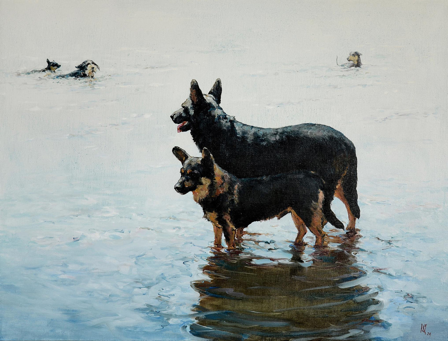 Oil painting Dog fate Oleg Kateryniuk