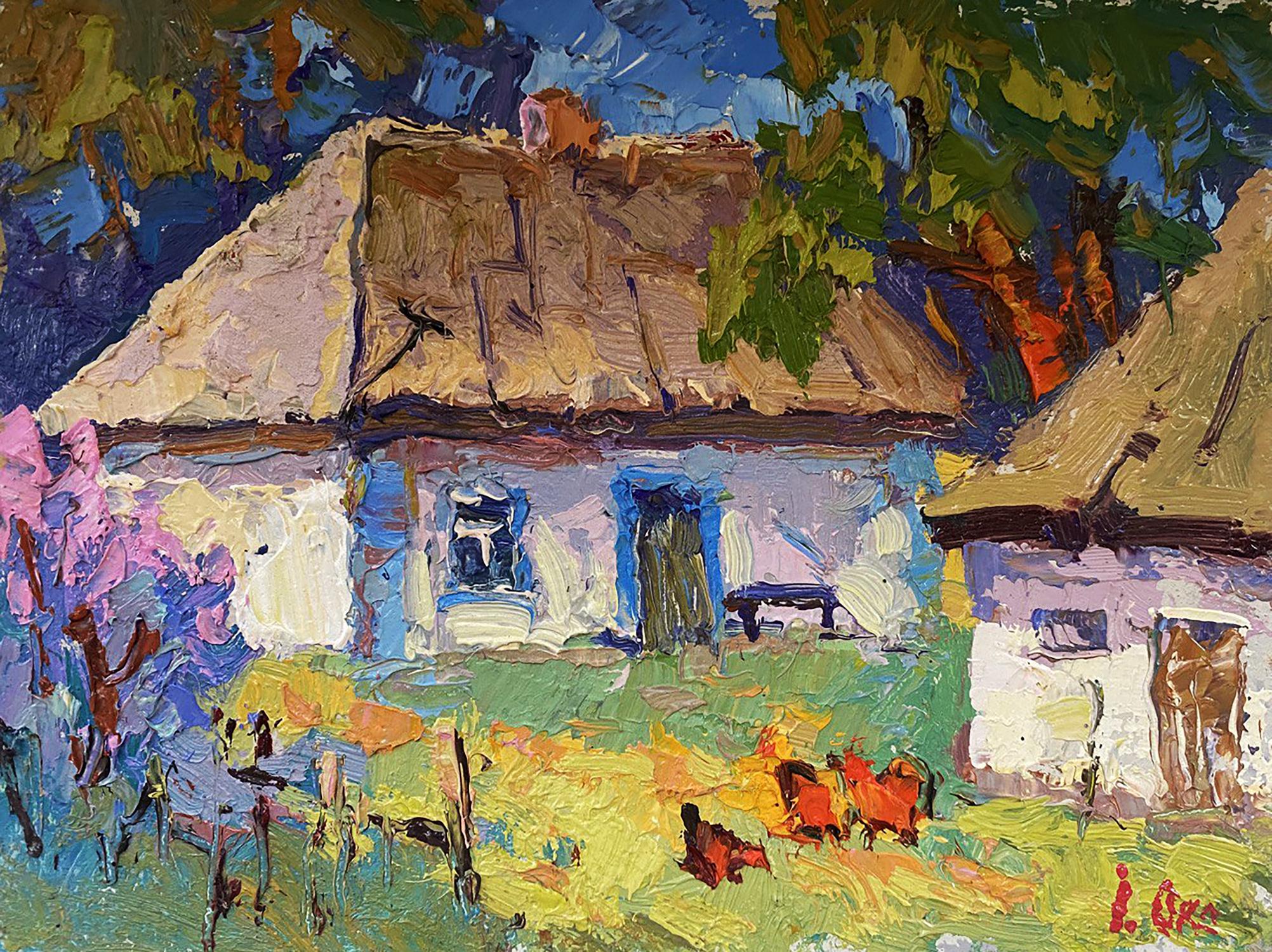 Oil painting Sunny yard Oksana Ivanyuk