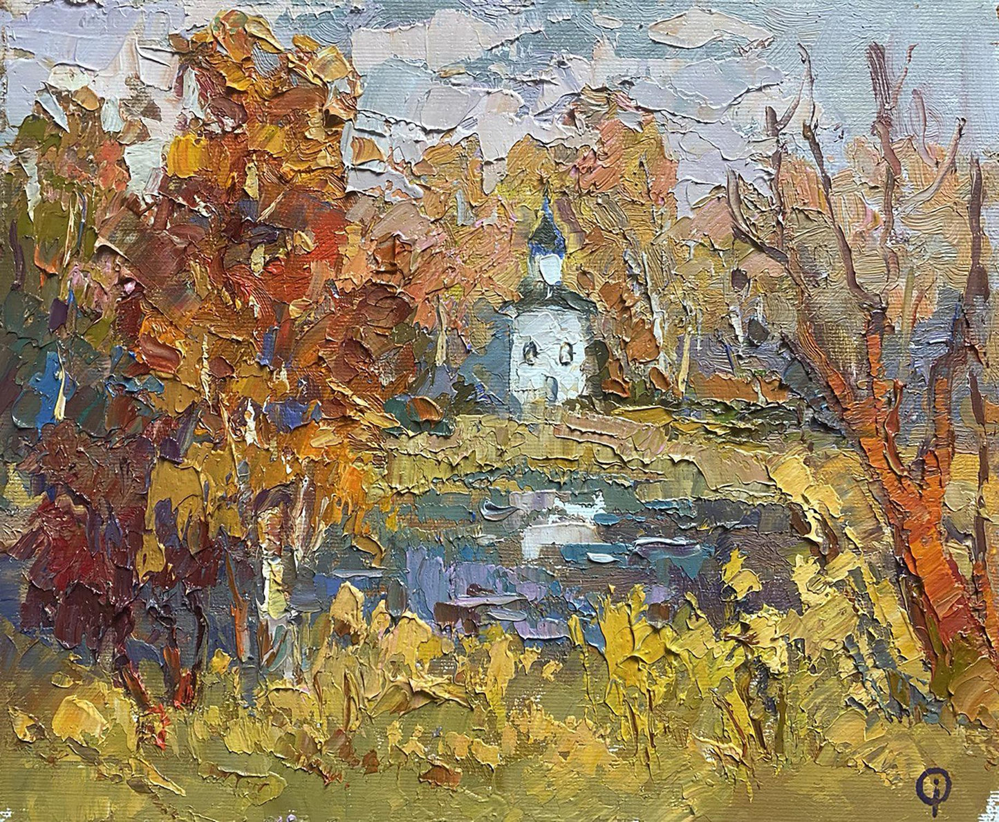 Oil painting Autumn Landscape 