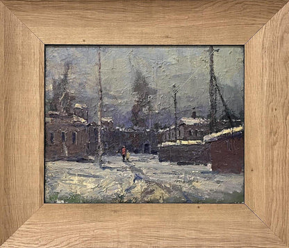 Oil painting Walking around the winter city Volodymyr Pashchenko