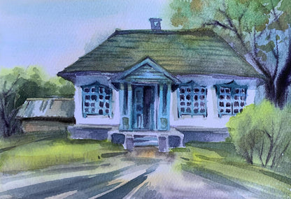 Watercolor painting Memory of home Svetlana Gramm