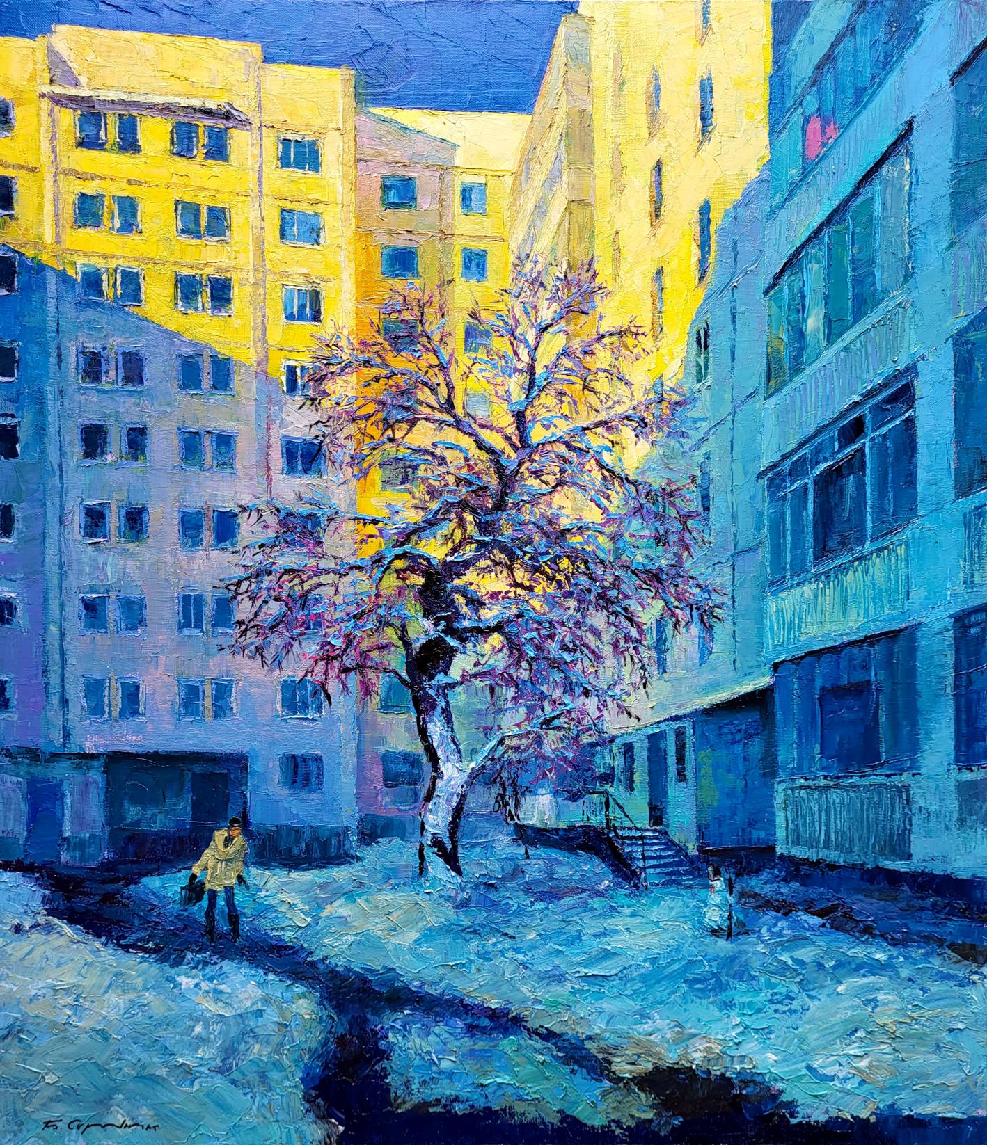 Oil painting In the city yard Boris Serdyuk