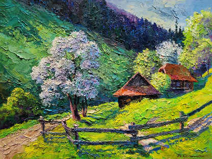 Oil painting Austrian houses Boris Serdyuk