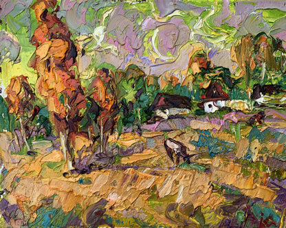 Oil painting The cows are grazing Ivanyuk Oleksiy