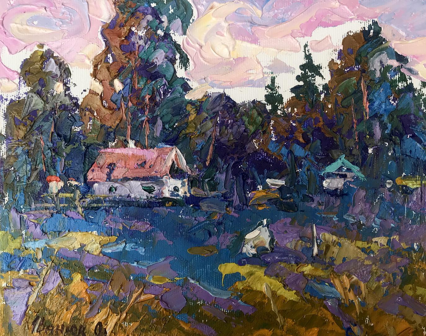 Oil painting A house from the edge Alex Ivanyuk
