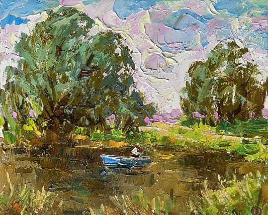 Oil painting Under the willows Alex Ivanyuk