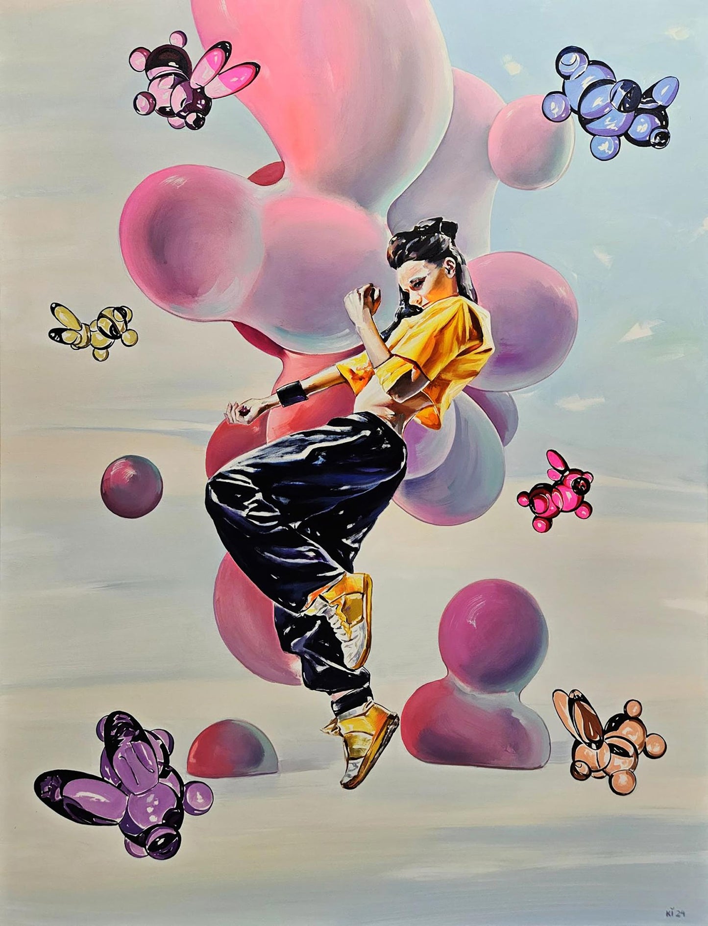 Oil painting Tiktok girl dancing Igor Konovalov