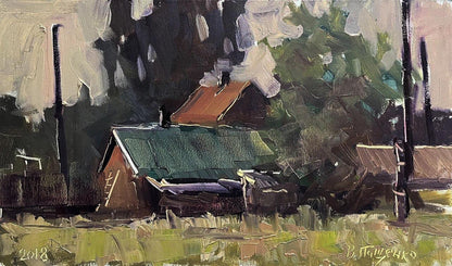 Oil painting Study in the village Volodymyr Pashchenko