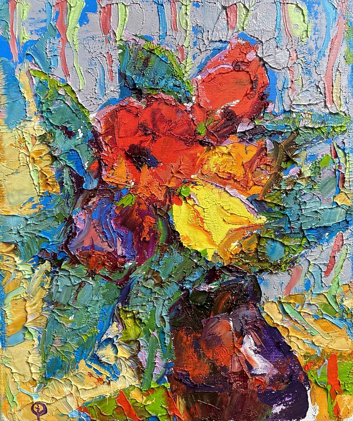 Oil painting Flower still life  