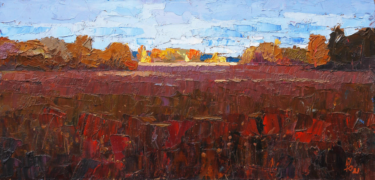 Oil painting Autumn day Egor Shvachunov