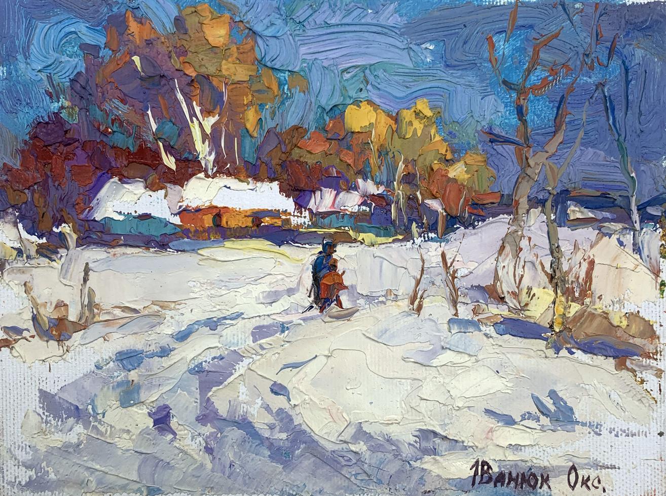 Oil painting Winter sun Oksana Ivanyuk