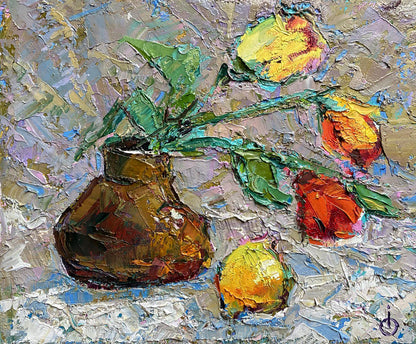 Oil painting Flower still life  