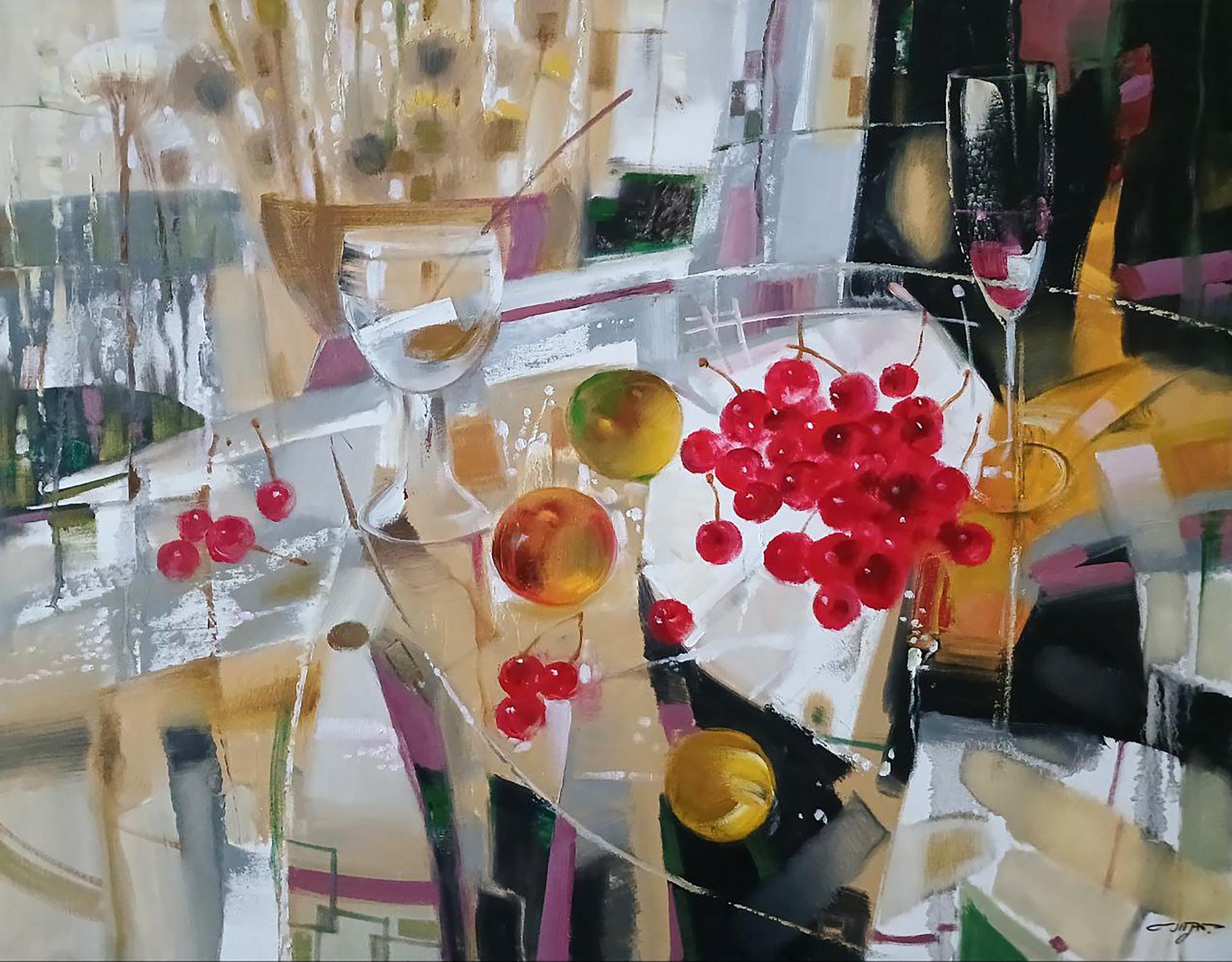 Abstract oil painting Cherries Anatoly Tarabanov