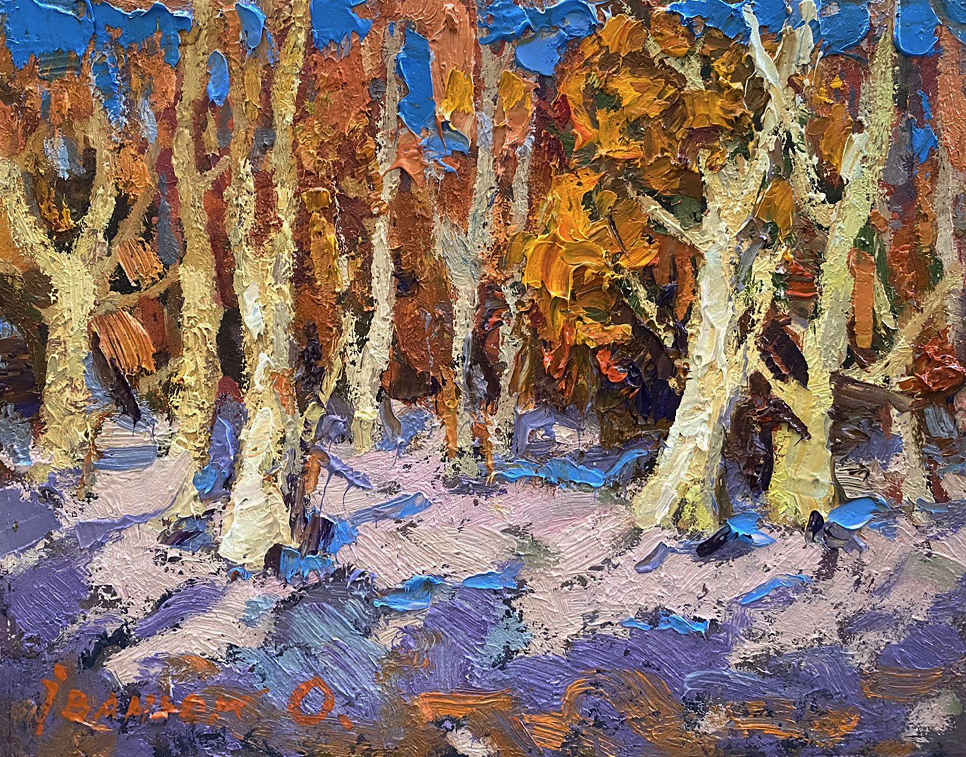 Oil painting The forest was covered with snow Oleksiy Ivanyuk