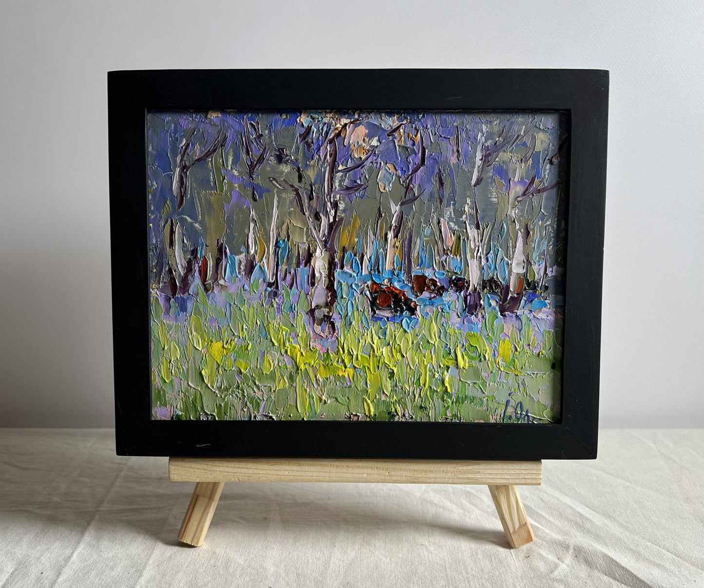 Oil painting Early spring and the meadows are in bloom Oleksiy Ivanyuk