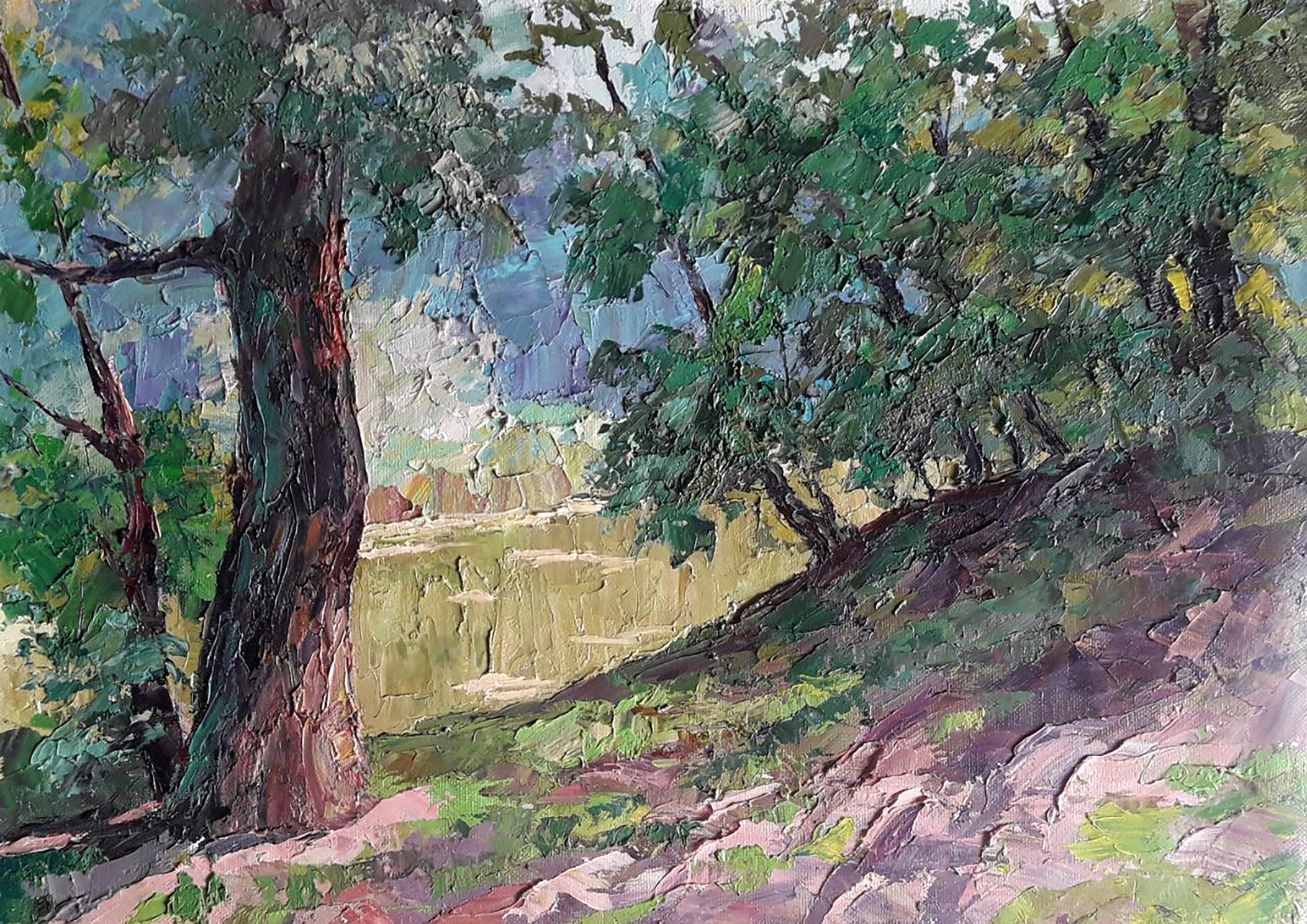 Oil painting Shore in the forest Boris Serdyuk