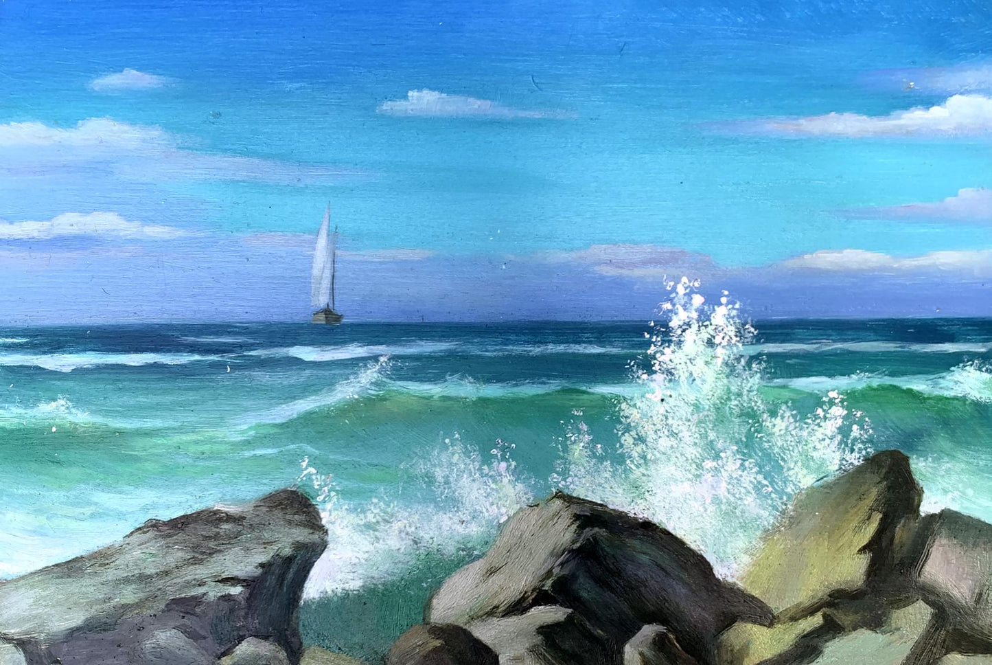 Oil painting Sea waves Mykhailo Burdylo