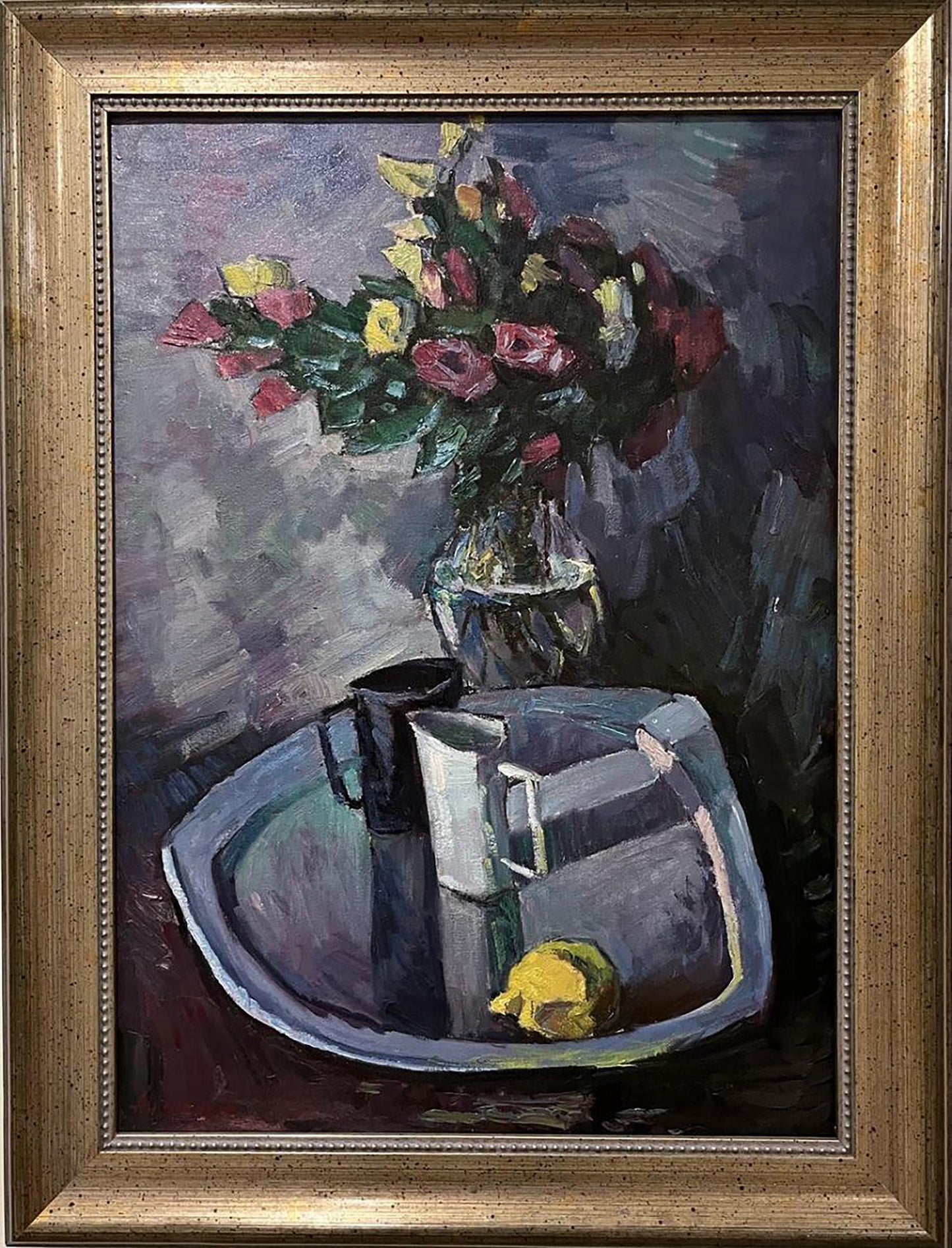 Oil painting Still life with flowers and lemon Oleksandr Andreev