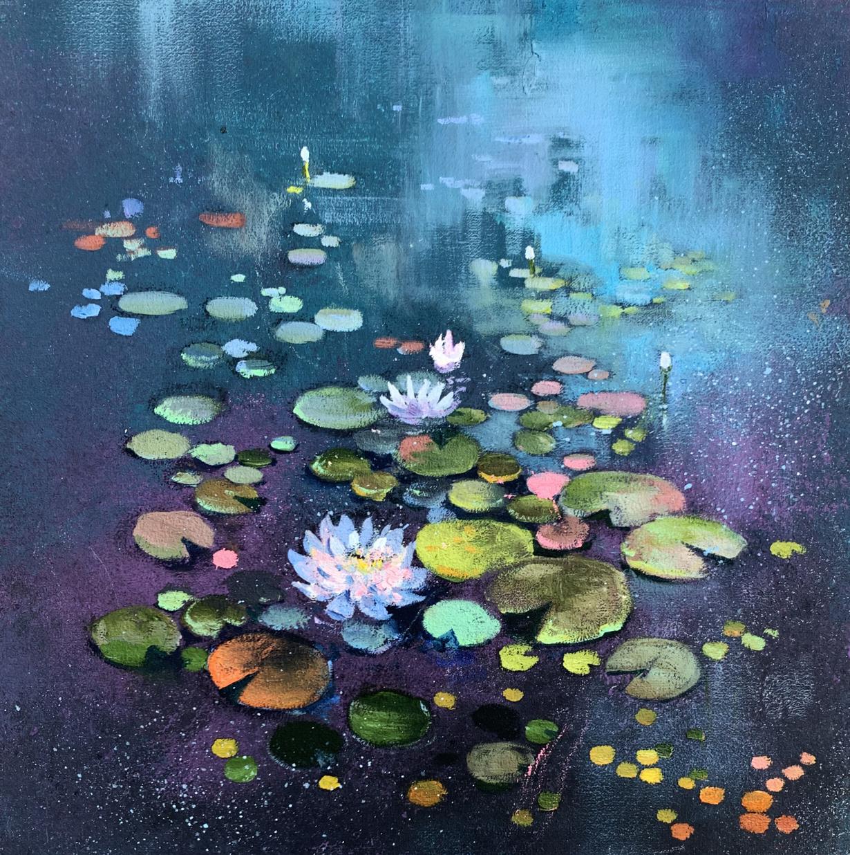 Oil painting Lotus Unknown artist