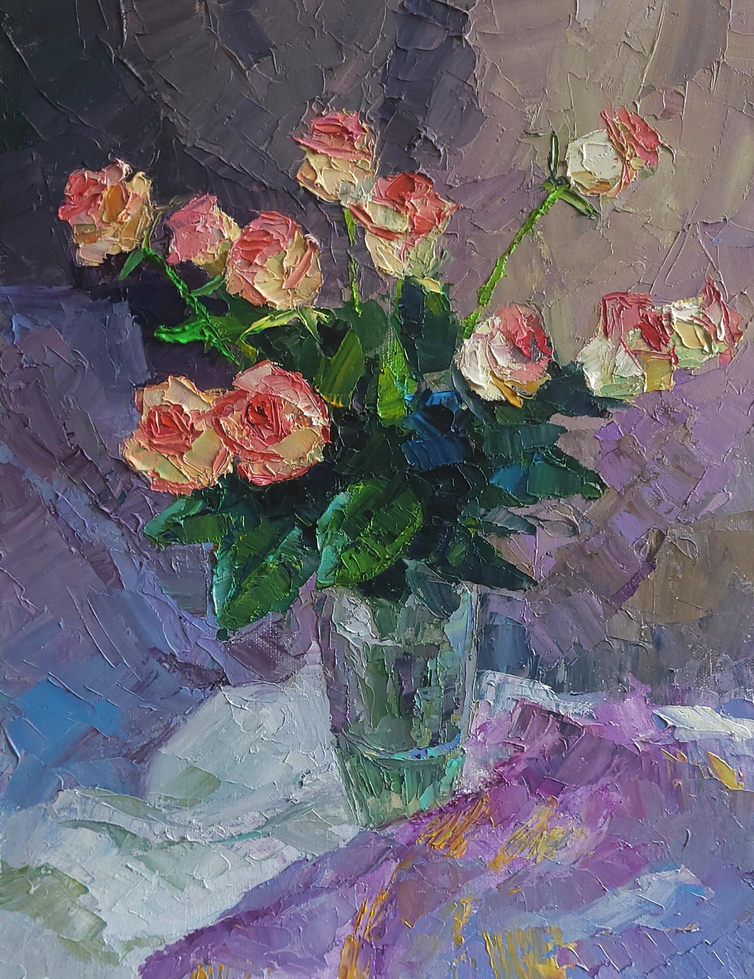 Oil painting Roses in crystal Boris Serdyuk