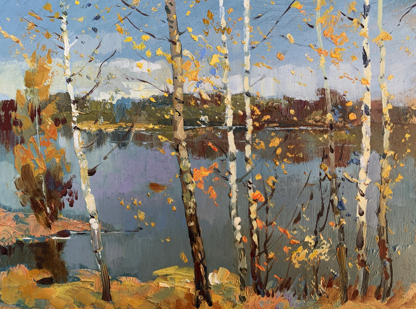 OIl painting View through the birches Yuriy Suprunchuk