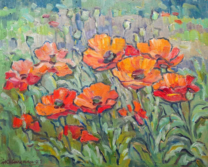 Oi painting Poppies in the field Ivan Kovalenko