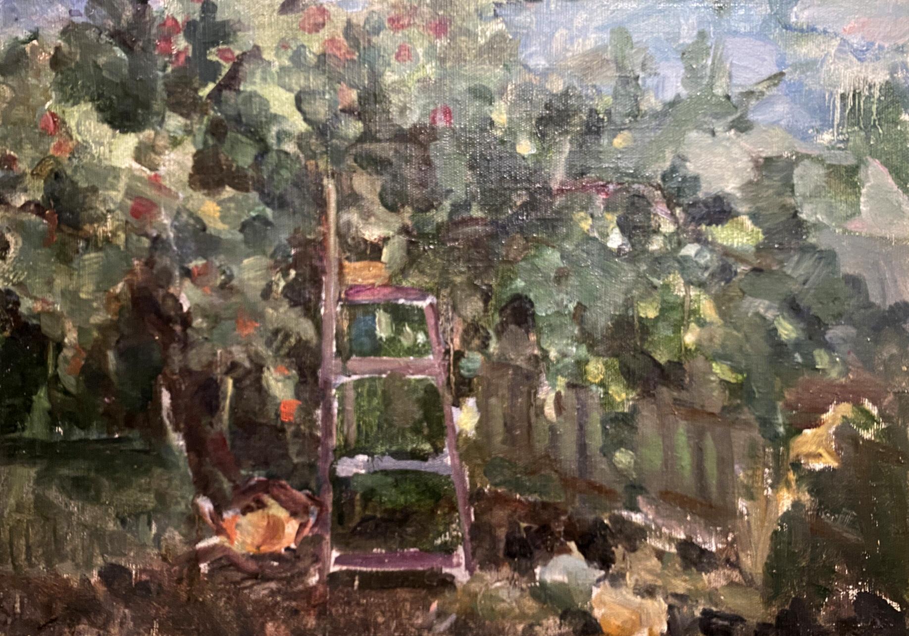 Oil painting In the garden