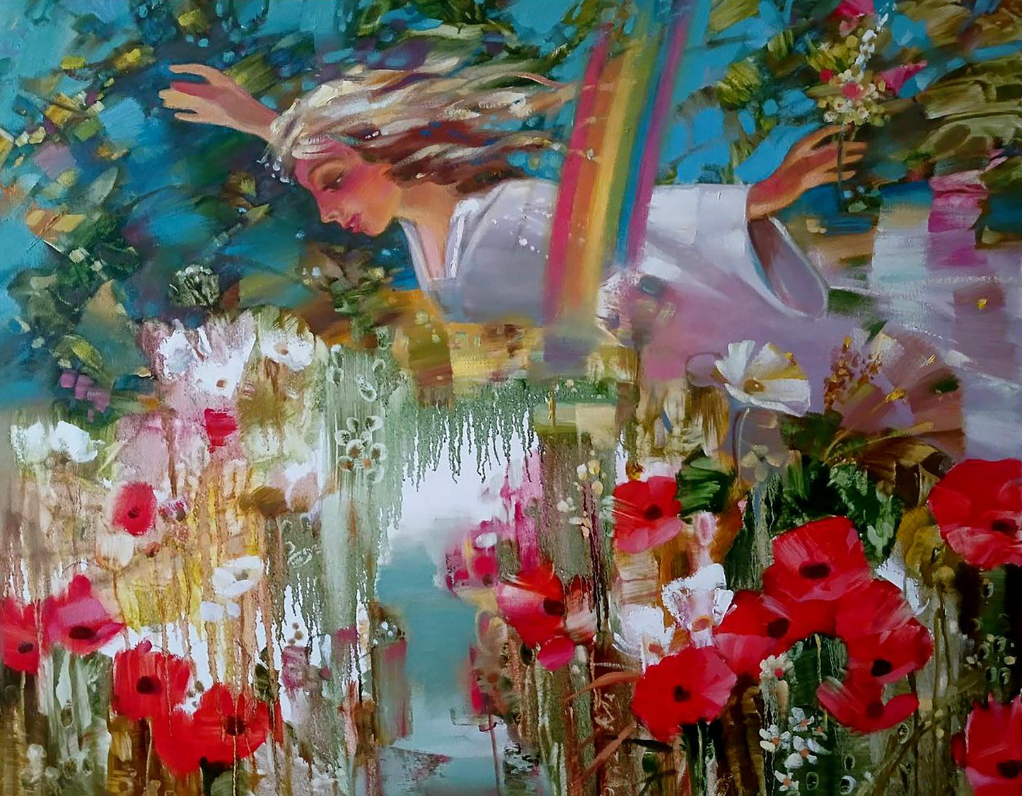 Abstract oil painting Rainbow Anatoly Tarabanov
