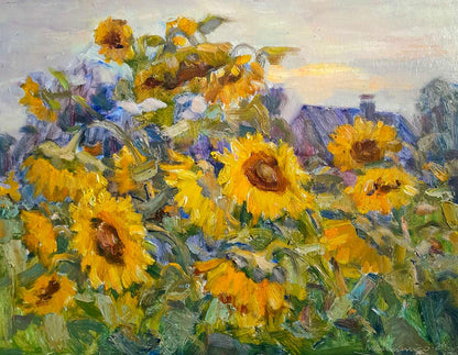 Oi painting Sunflowers in the field Ivan Kovalenko