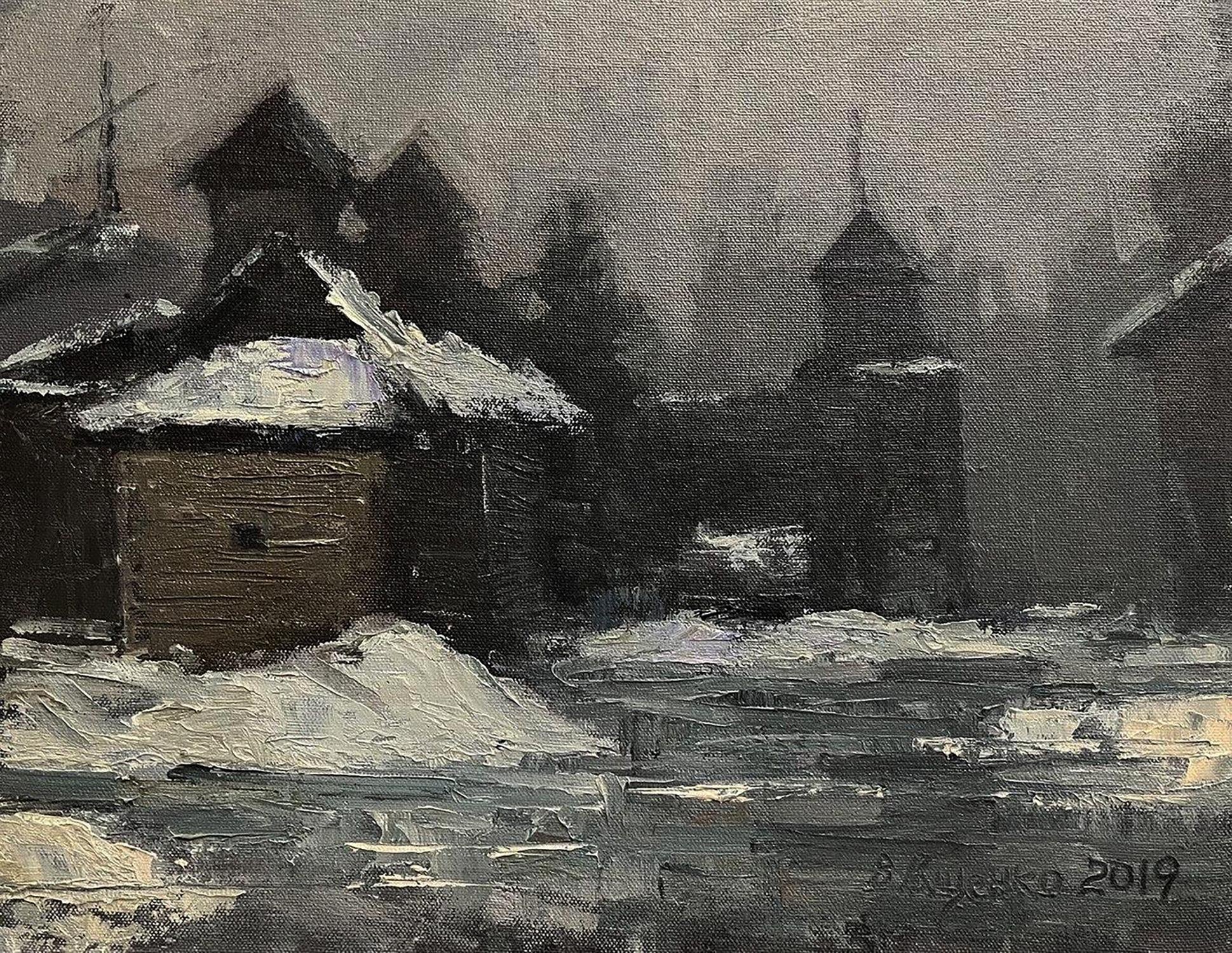 Oil painting Swedish grave Volodymyr Pashchenko