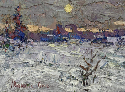 Oil painting Winter plains Oksana Ivanyuk