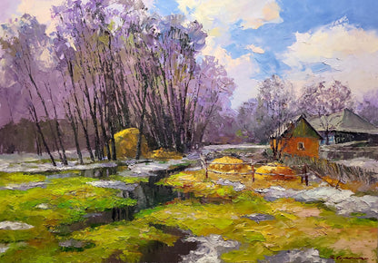 Oil painting March Boris Serdyuk