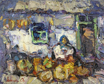 Oil painting Near the threshold Oksana Ivanyuk