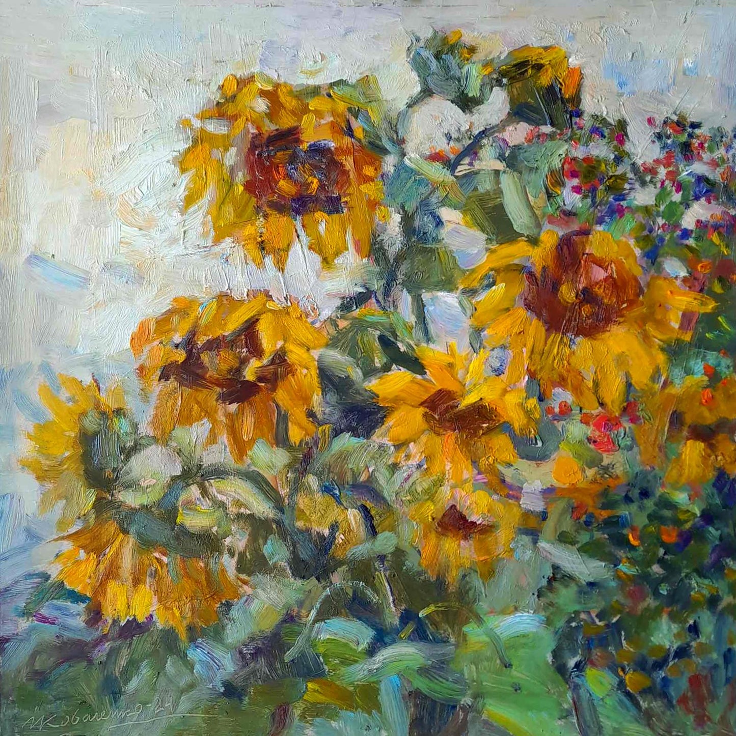 Oi painting Sunflowers are blooming Ivan Kovalenko