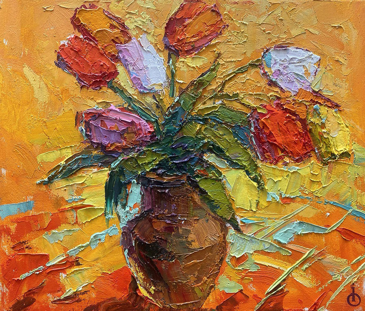 Oil painting Flower still life  