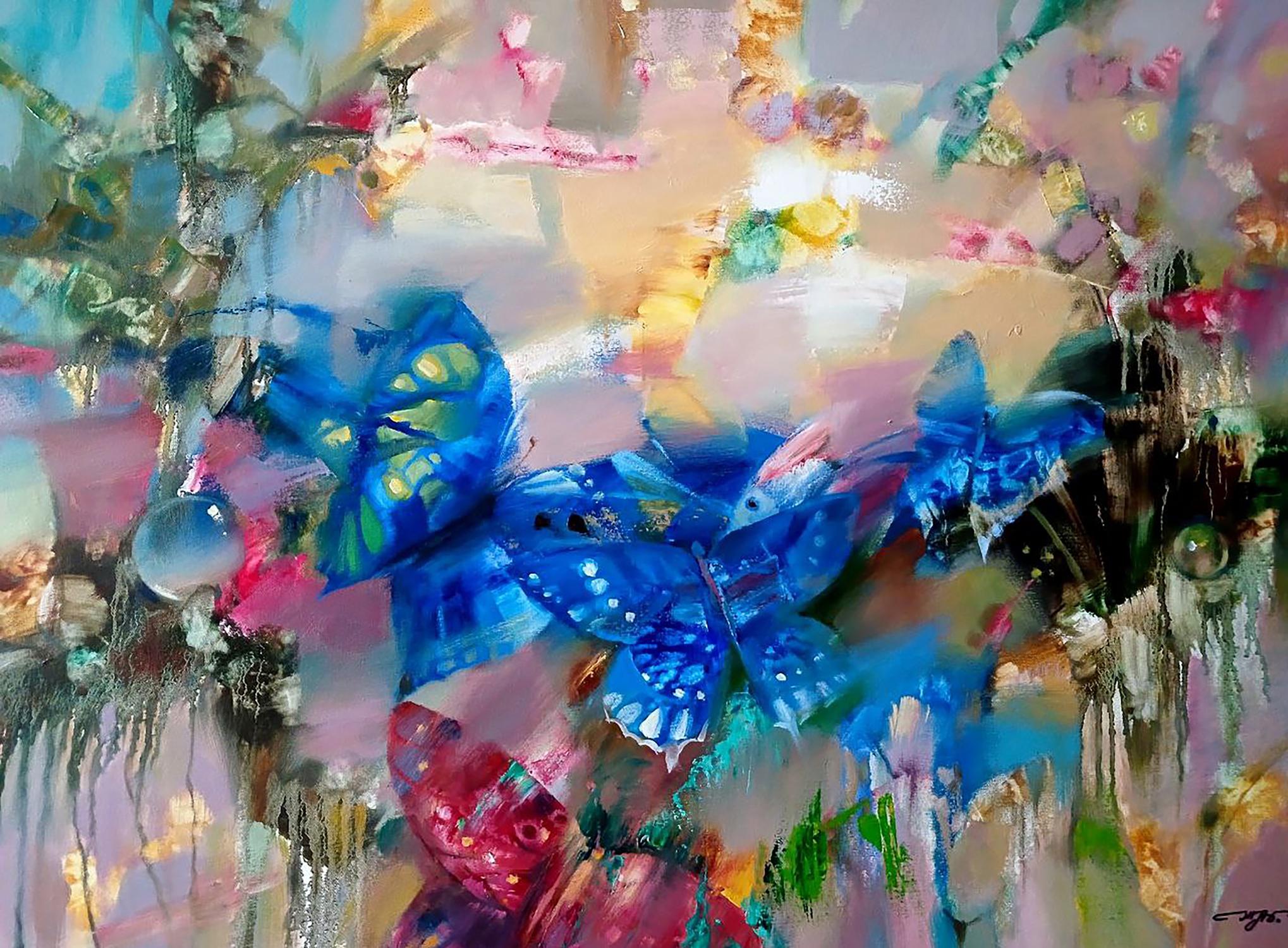 Abstract oil painting Butterflies Anatoly Tarabanov