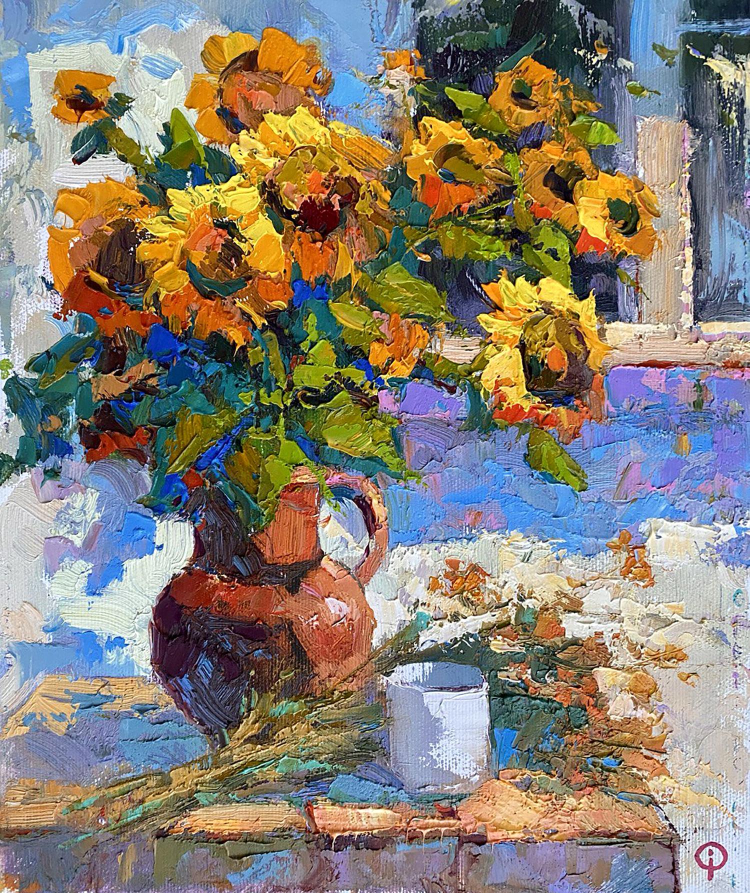 Oil painting Sunflowers