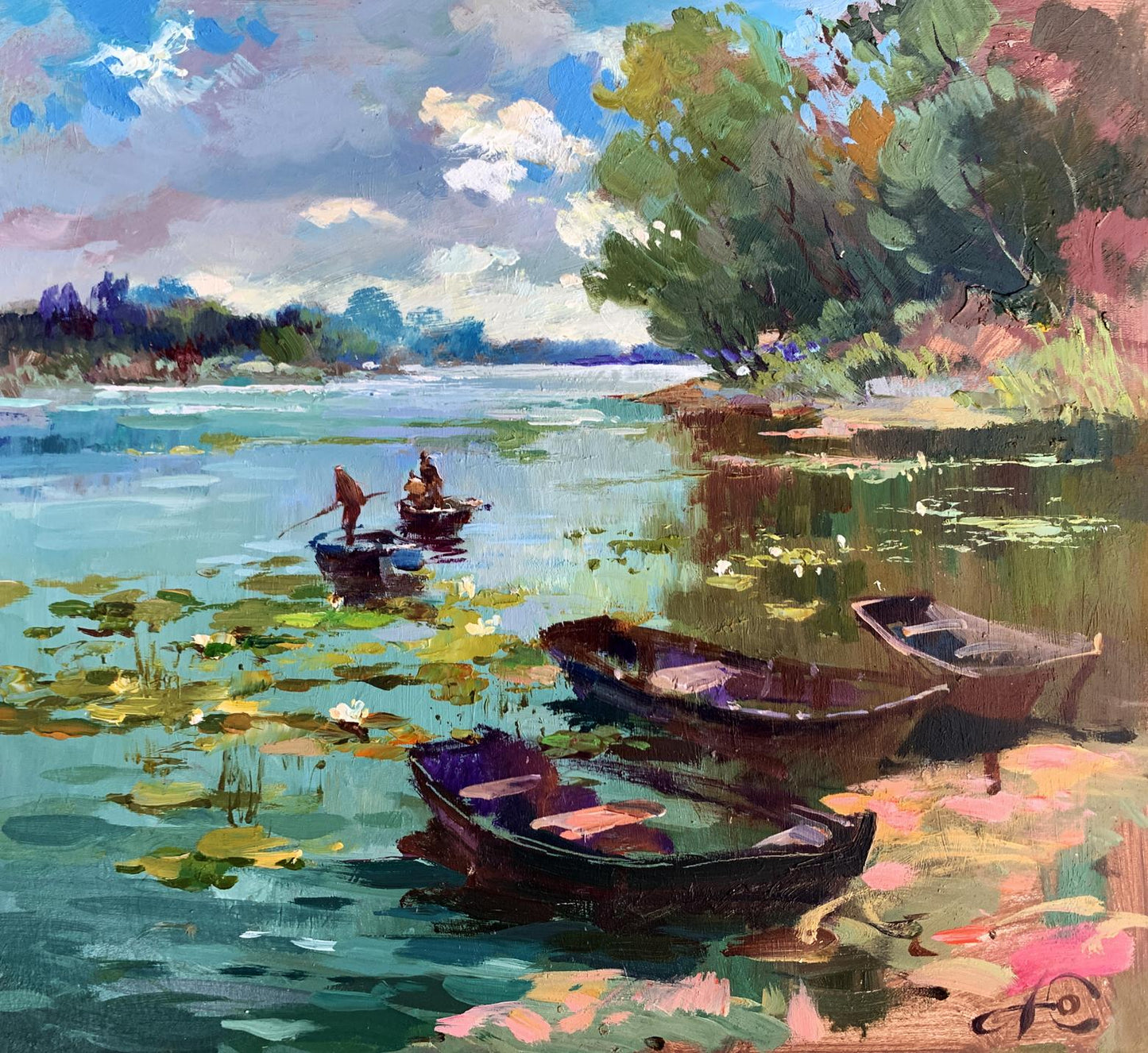 OIl painting Boat trip Yuriy Suprunchuk