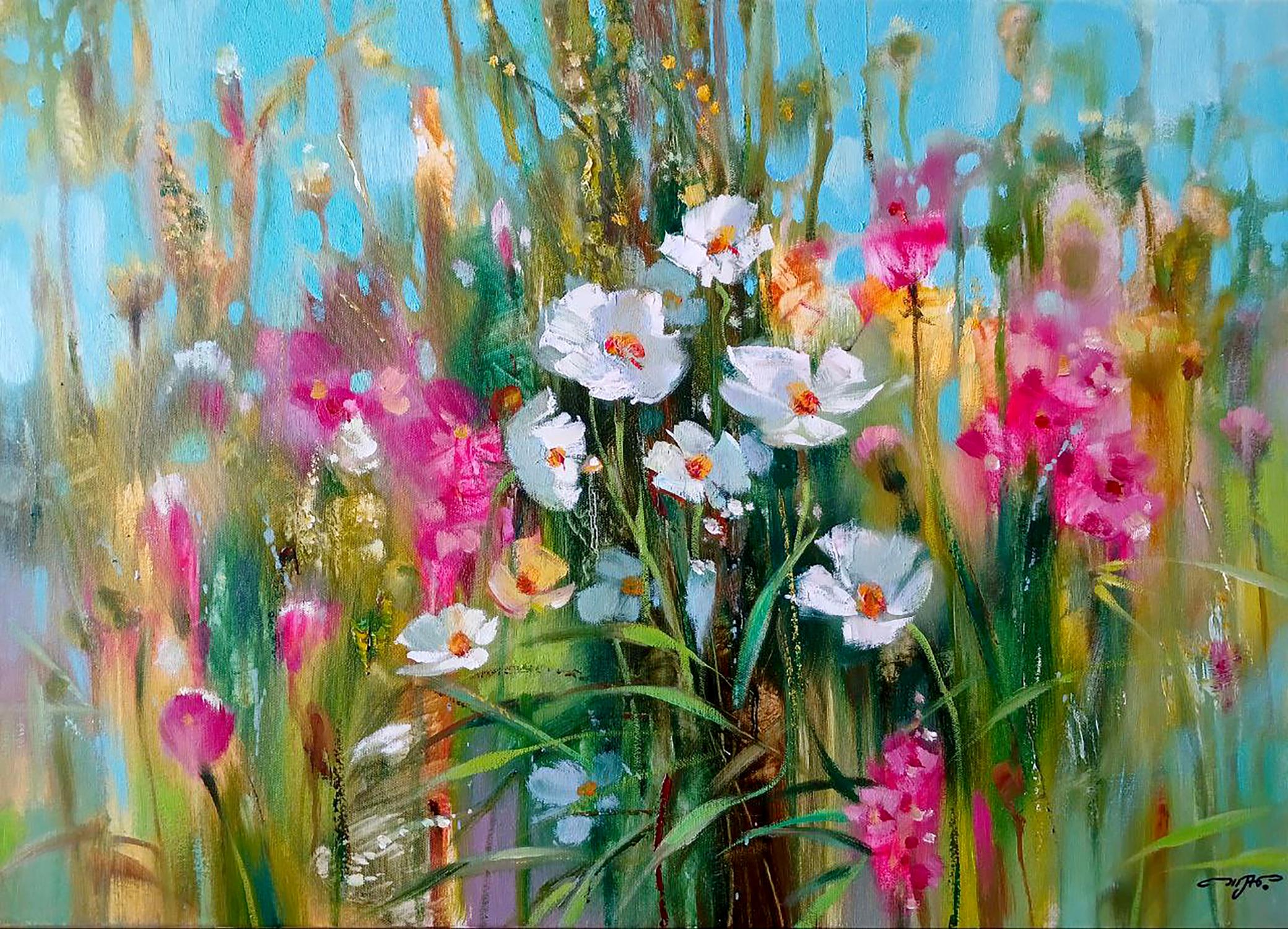 Abstract oil painting Wildflowers Anatoly Tarabanov
