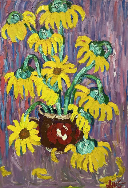 Oil painting Sunflowers Oleksiy Dakhnenko