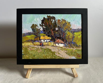 Oil painting Village houses Oksana Ivanyuk