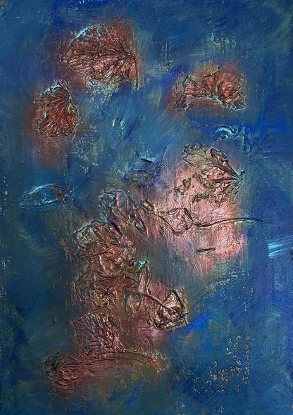 Acrylic painting Leaves in water Olga Melezhik