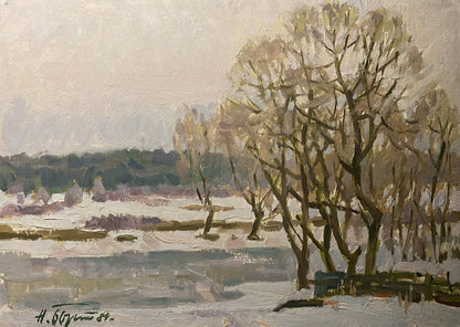 Oil painting Breath of spring Nikolai Bortnikov