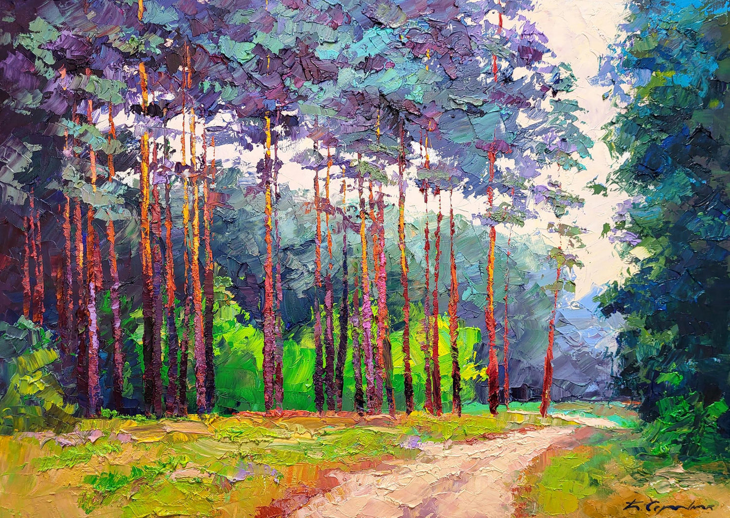 Oil painting Forest road Boris Serdyuk