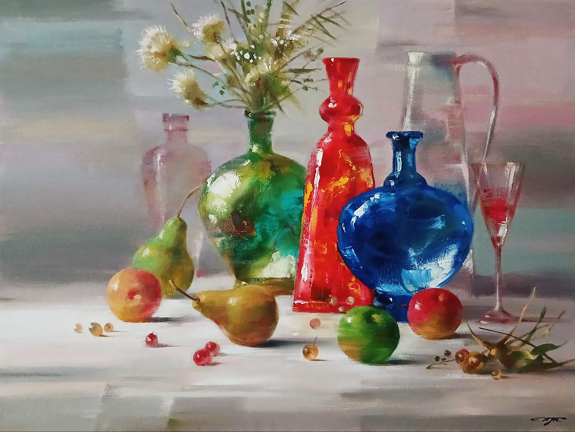 Abstract oil painting Fruit still life Anatoly Tarabanov