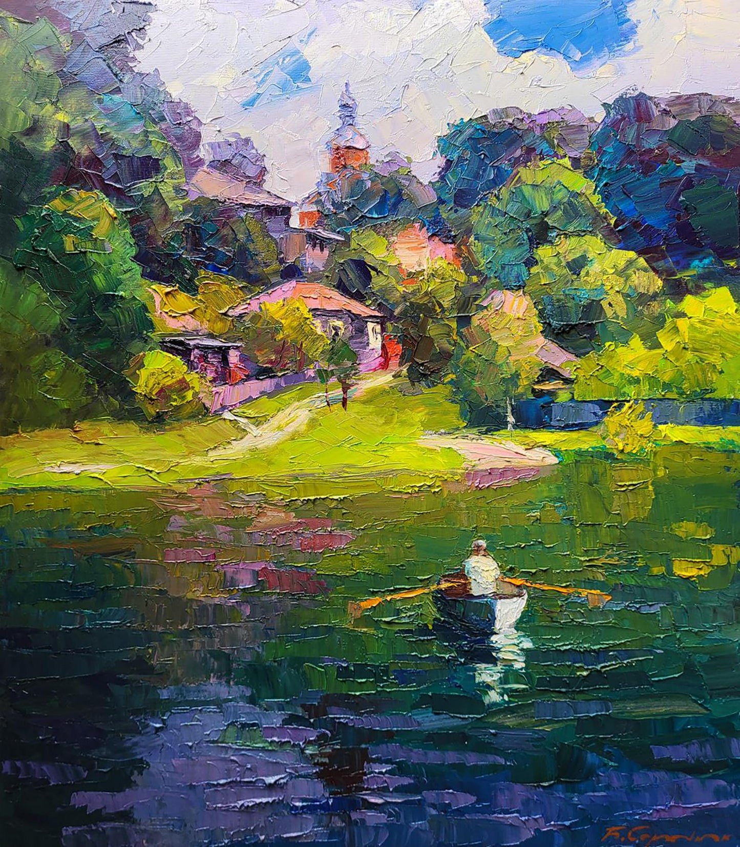 Oil painting Boating holidays Boris Serdyuk