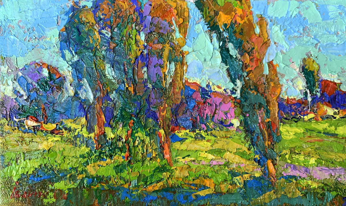 Oil painting Sunny meadows Oksana Ivanyuk