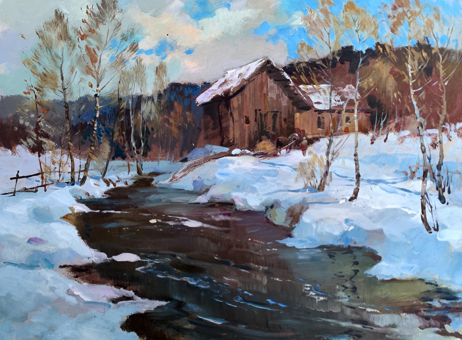 OIl painting After the night snowstorm Yuriy Suprunchuk