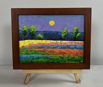 Oil painting Sounds of birds over the summer expanse V. Zadorozhnya