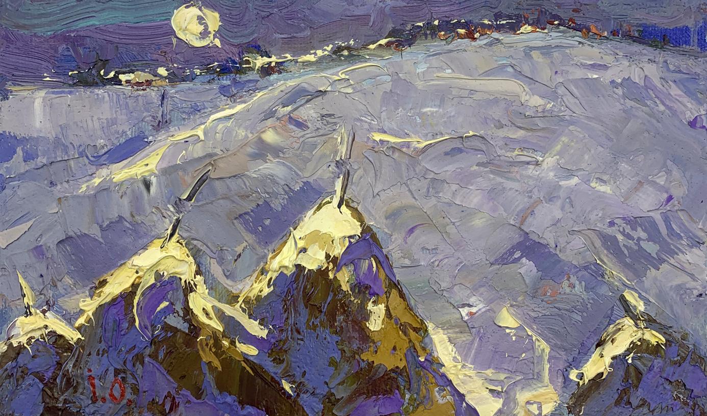Oil painting Moon in winter Alex Ivanyuk